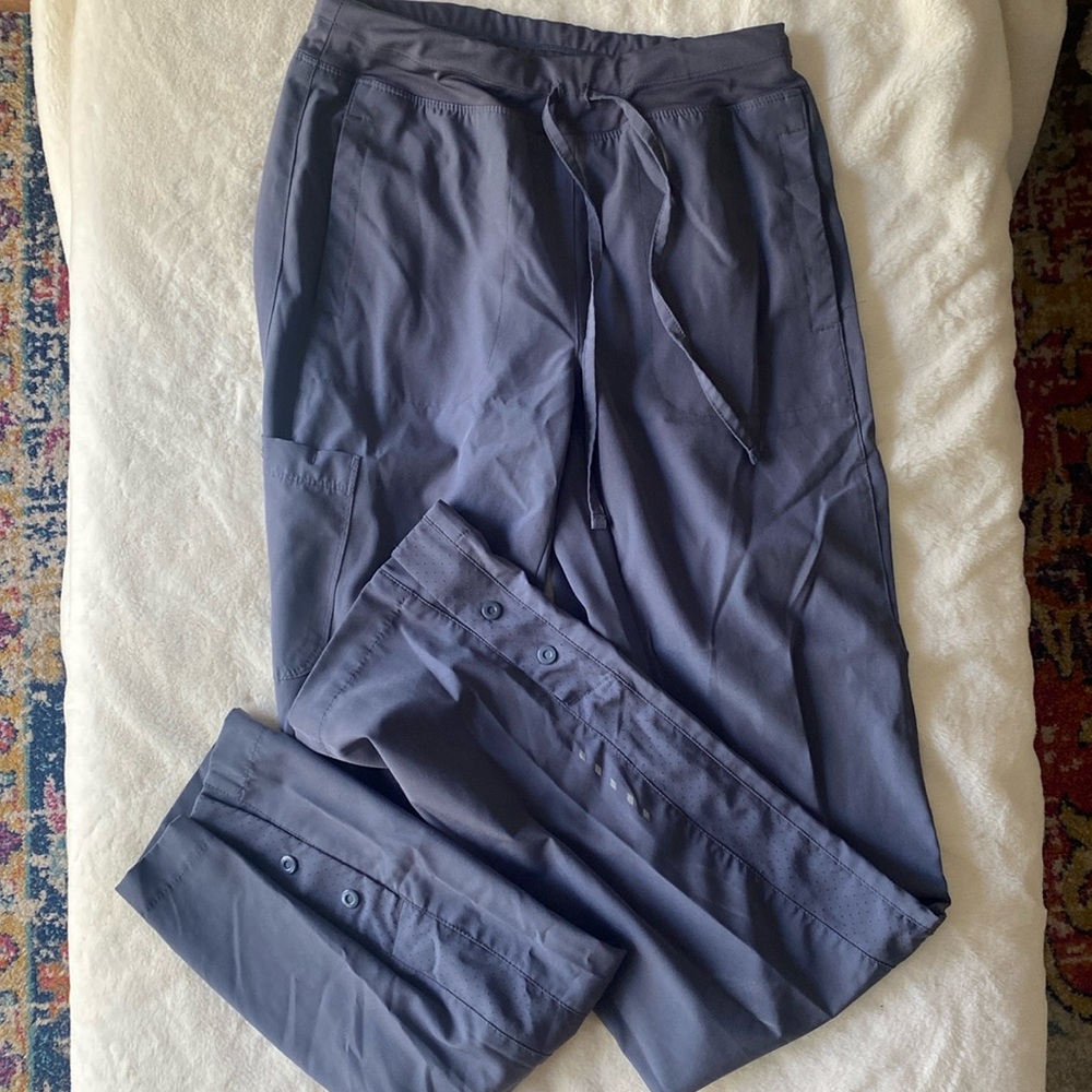 Scrub pants women xs blue grey